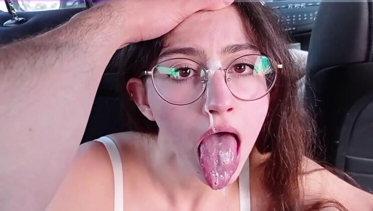 Shanaxnow and Alfxnow Best Blowjob Compilation - Amateur Brunette Teen with Glasses Takes Dick Deep, Swallows Cum