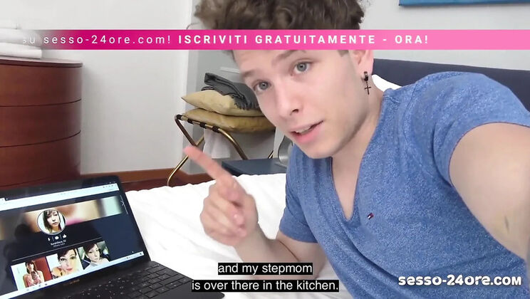 My horny Italian stepmom sucks my dick like a slut – real footage