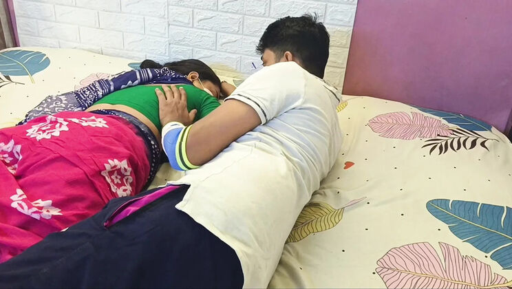 Stepbrother fingers tight teen pussy and cums on her tits