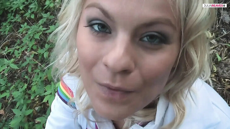 Jasmine Rouge Tastes Bubblegum vs. Thick Cock - Outdoor Amateur Blowjob