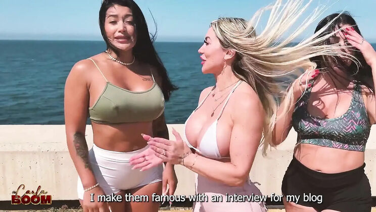 Big Tits Latina Blonde Fucks Stranger's Huge Cock - Rough Threesome With Spanish Women