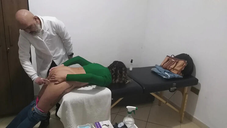 Horny MILF Gets Her Hairy Pussy and Big Ass Checked by Real Doctor