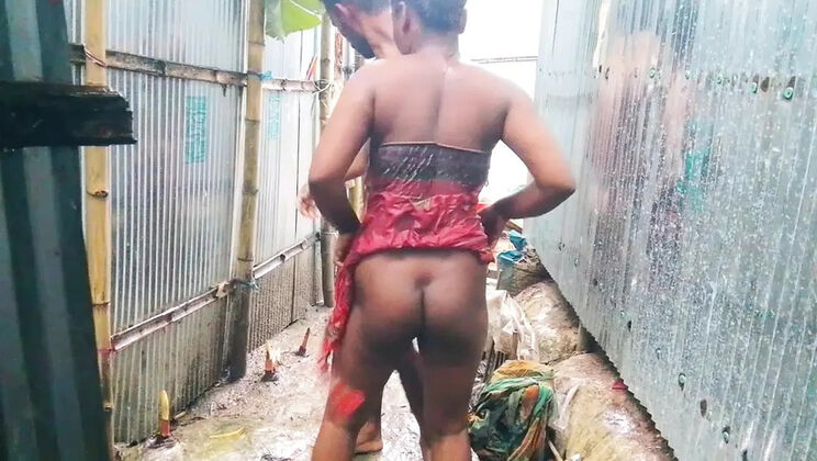 Rainy Day Schoolgirl Brings Soaked Indian Bhabhi Home for Wild Group Fuck