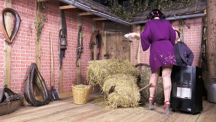 Bonny Devil Hot Anal Sex with Sexy Brunette at the Barn