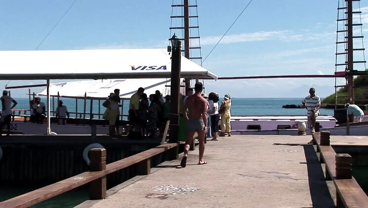 Babalu gets her holes filled with cock while cruising the sea